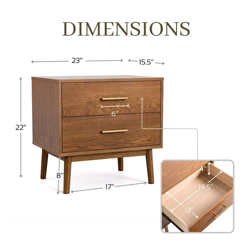 Furniture of America Beau Midcentury 3-Piece Walnut Low Profile Wood Bedroom Set