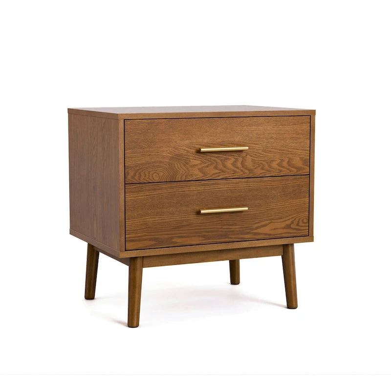 Furniture of America Beau Midcentury 3-Piece Walnut Low Profile Wood Bedroom Set