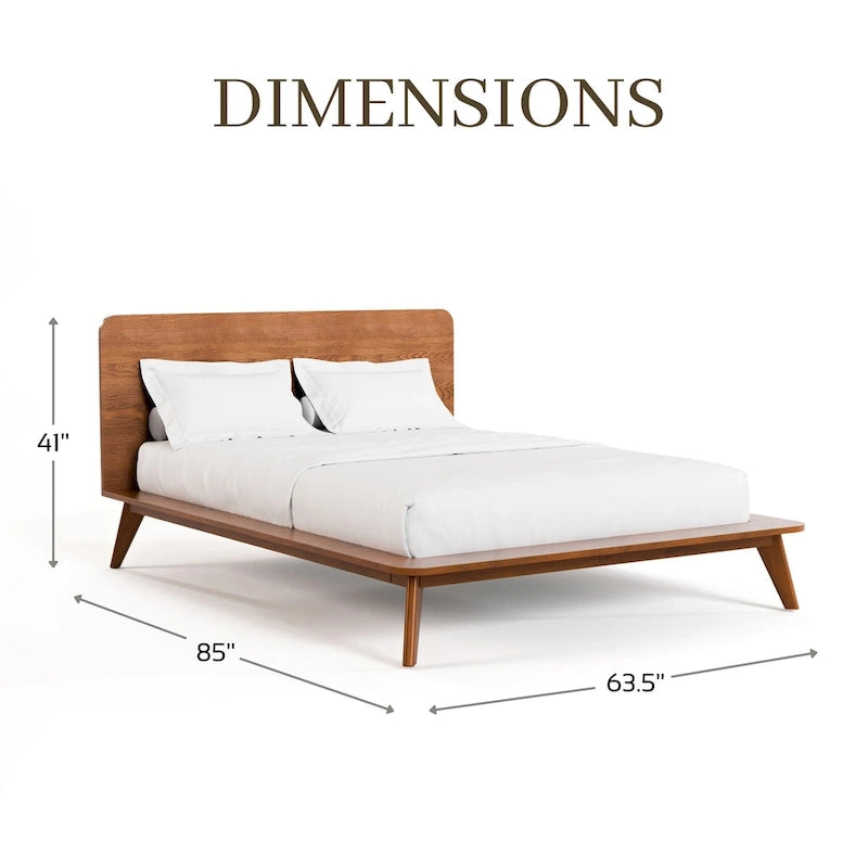Furniture of America Beau Midcentury 3-Piece Walnut Low Profile Wood Bedroom Set