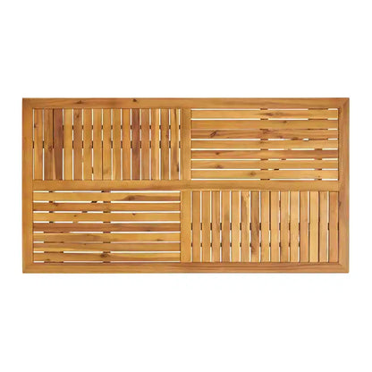 Ensemble de salle à manger d'extérieur 7 pièces GDFStudio Baia en bois d'acacia avec coussins, teck/crème