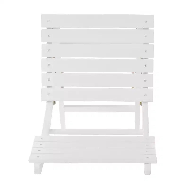 GDFStudio Rabion Outdoor Acacia Wood 5 Piece Folding Dining Set, White