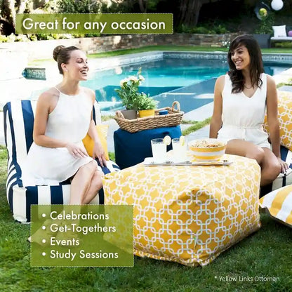 Majestic Home Goods Indoor Outdoor SouthWest Ottoman Pouf 27 in L x 27 in W x 17 in H