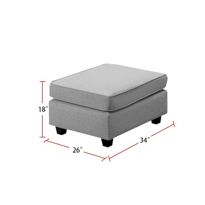 7 Piece Modular L-Shape Sectional Sofa with Ottoman