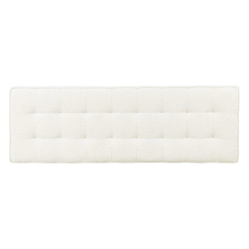 Poly & Bark Luca Fabric Bench - Tufted Seat with Solid Wood Legs