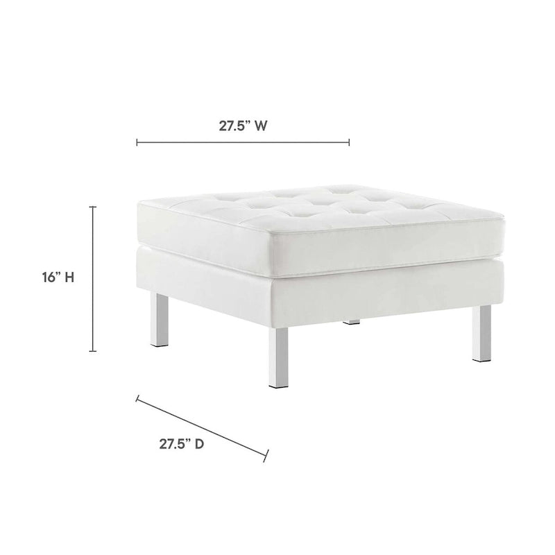 Loft Tufted Vegan Leather Ottoman
