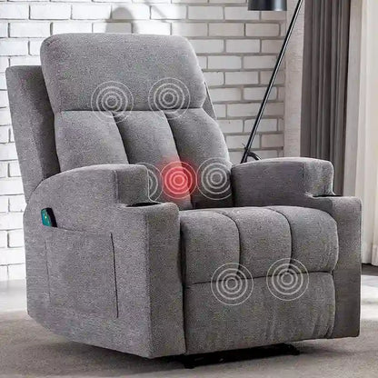 Massage Recliner and Manual Singles Sofa with Remote control