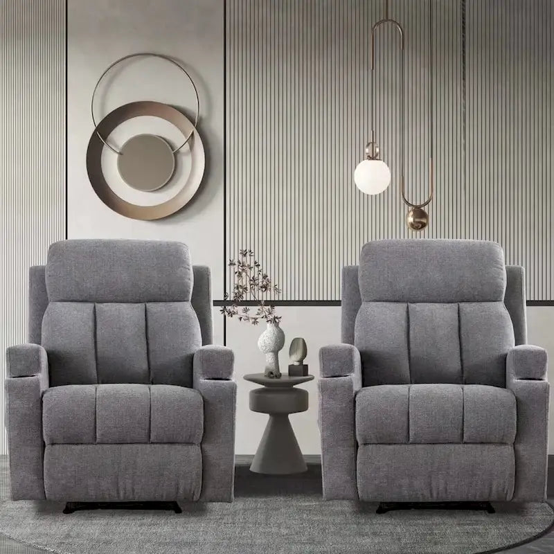 Massage Recliner and Manual Singles Sofa with Remote control