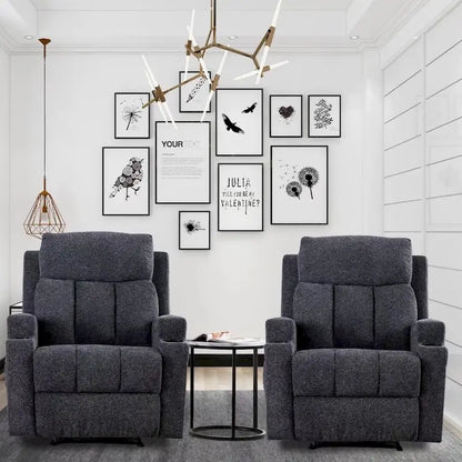 Massage Recliner and Manual Singles Sofa with Remote control