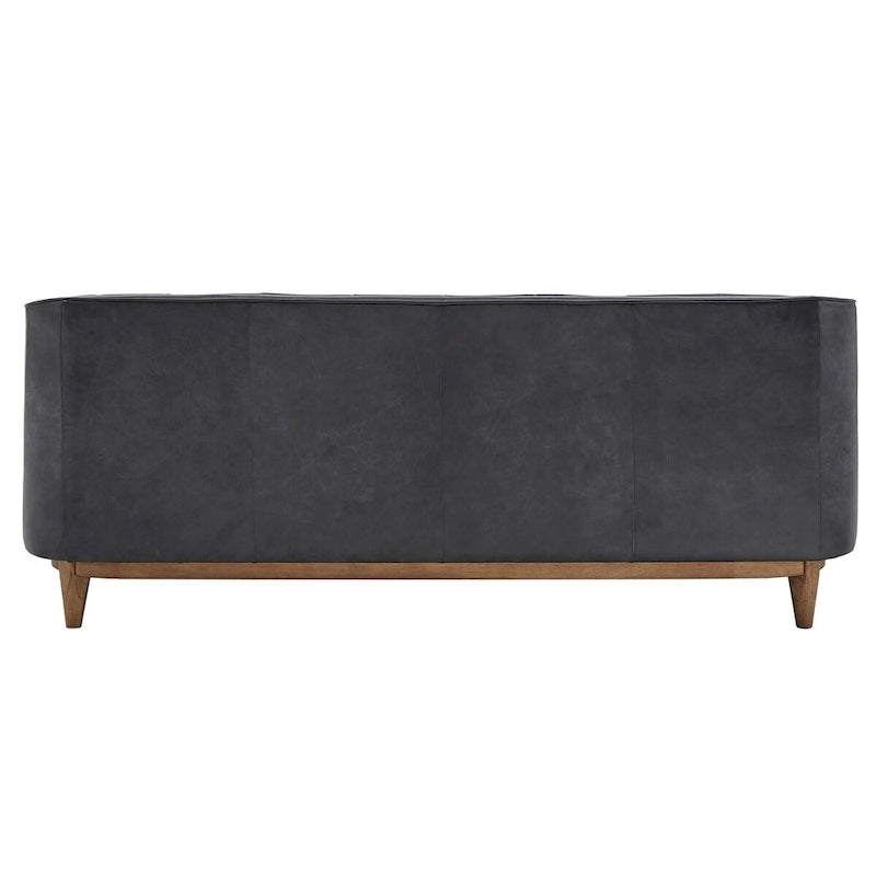 Tullio Black Leather Button Tufted Loveseat by iNSPIRE Q Modern - Sofa