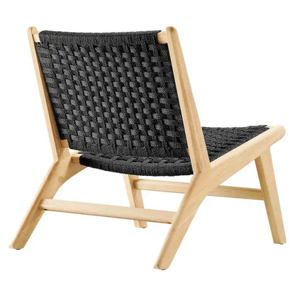 Saoirse Woven Rope Wood Accent Lounge Chair