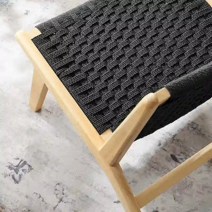 Saoirse Woven Rope Wood Accent Lounge Chair