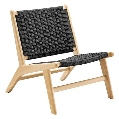 Saoirse Woven Rope Wood Accent Lounge Chair