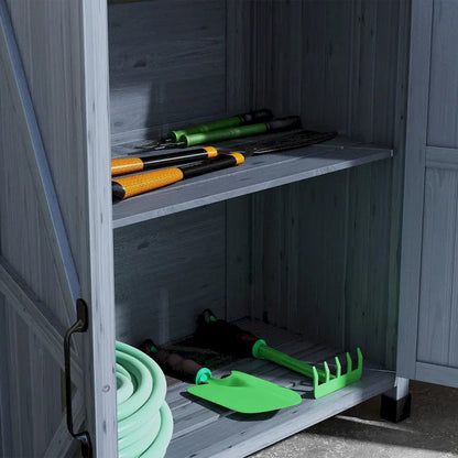 Potting Bench, Wooden Potting Table with Storage Cabinet with 2 Shelves, Garden Work Bench with Galvanized Plated Tabletop