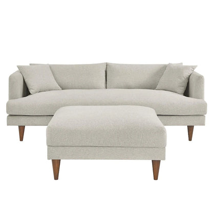 Zoya Down Filled Overstuffed Sofa and Ottoman Set