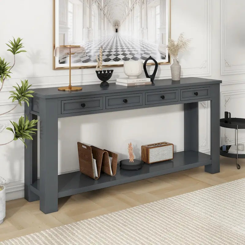 Console Table/Sofa Table with Storage Drawers and Bottom Shelf