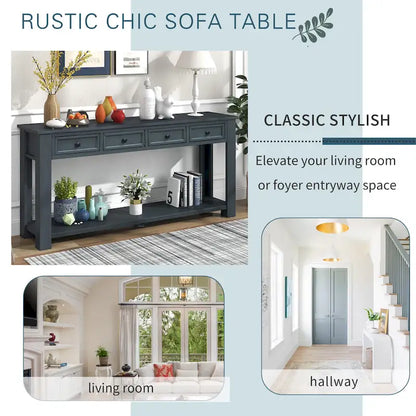 Console Table/Sofa Table with Storage Drawers and Bottom Shelf