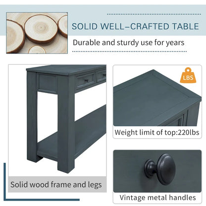 Console Table/Sofa Table with Storage Drawers and Bottom Shelf