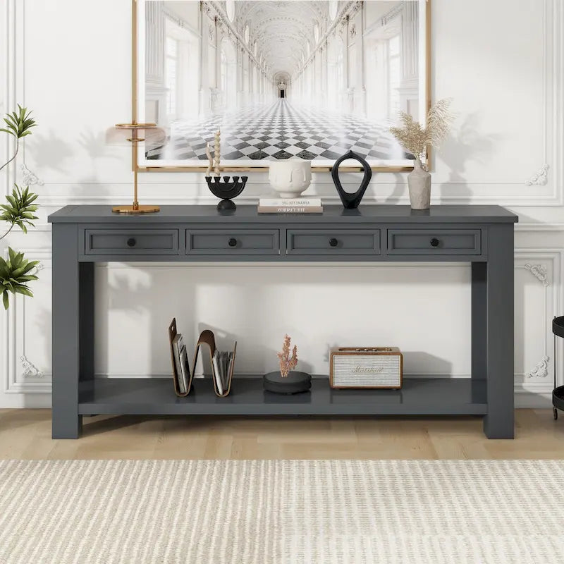 Console Table/Sofa Table with Storage Drawers and Bottom Shelf