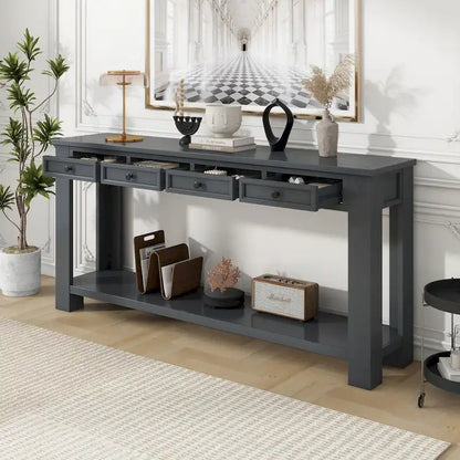Console Table/Sofa Table with Storage Drawers and Bottom Shelf