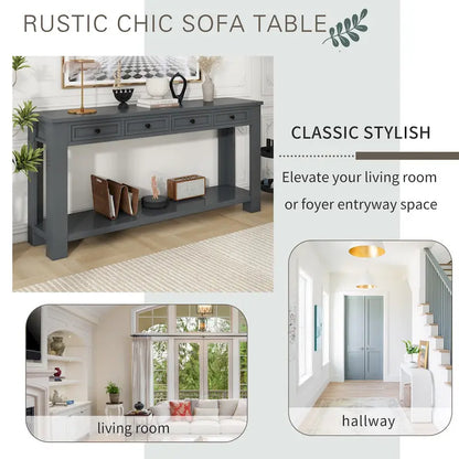 Console Table/Sofa Table with Storage Drawers and Bottom Shelf