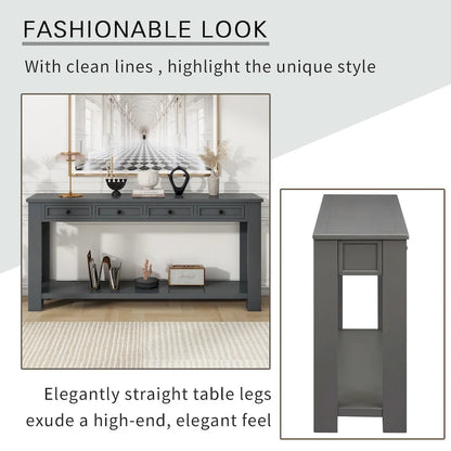 Console Table/Sofa Table with Storage Drawers and Bottom Shelf