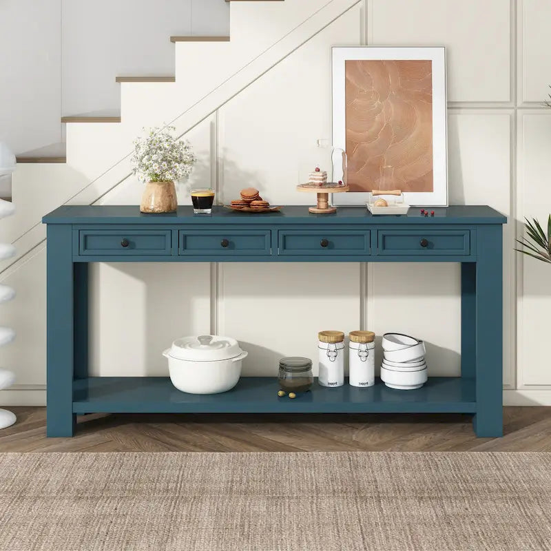 Console Table/Sofa Table with Storage Drawers and Bottom Shelf