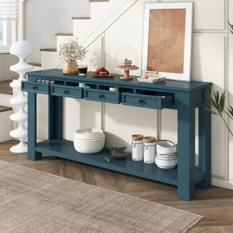 Console Table/Sofa Table with Storage Drawers and Bottom Shelf