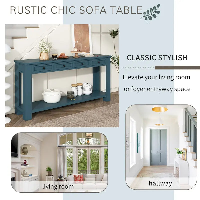 Console Table/Sofa Table with Storage Drawers and Bottom Shelf