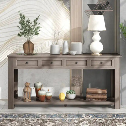 Console Table/Sofa Table with Storage Drawers and Bottom Shelf