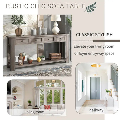 Console Table/Sofa Table with Storage Drawers and Bottom Shelf
