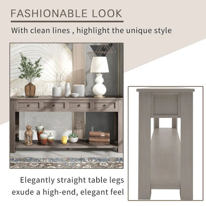 Console Table/Sofa Table with Storage Drawers and Bottom Shelf