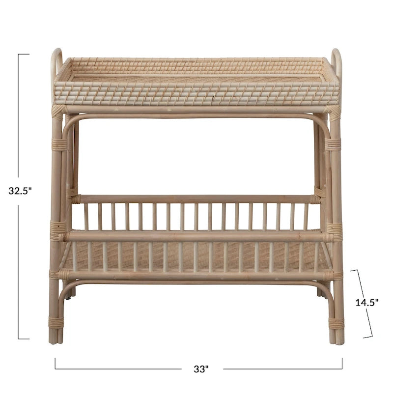 2-Tier Rattan Bar Storage Tray