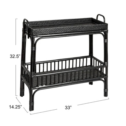 2-Tier Rattan Bar Storage Tray