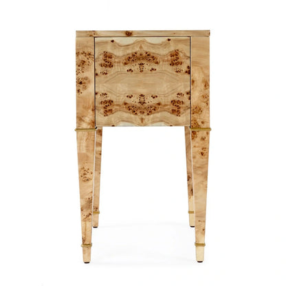 Kai 2 Drawer Burl Wood End Table