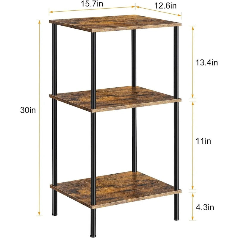 3-Tier Tall Side Table with Storage