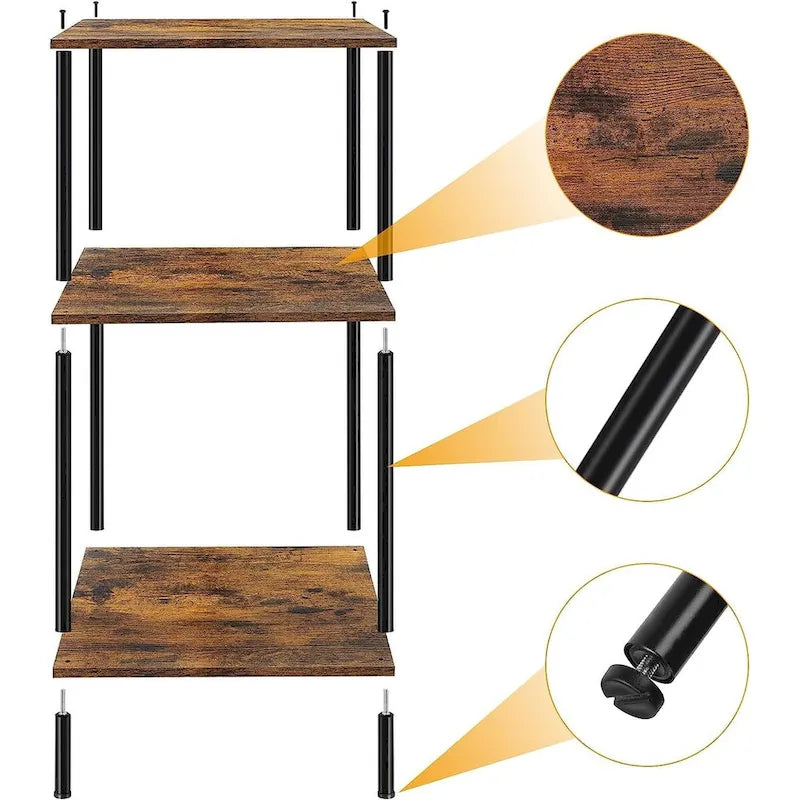 3-Tier Tall Side Table with Storage