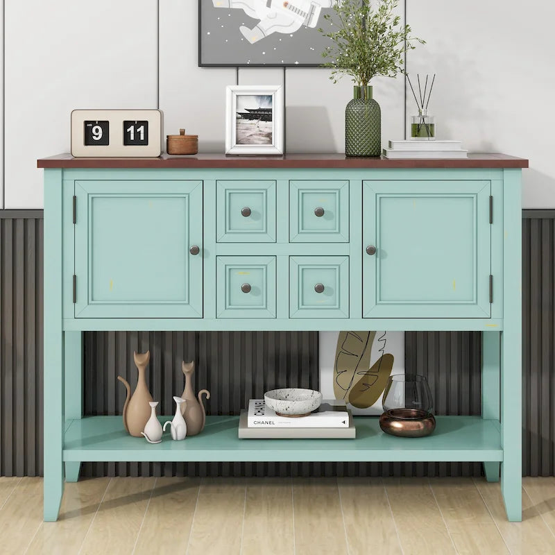 Vintage Buffet Sideboard Console Table with Bottom Shelf