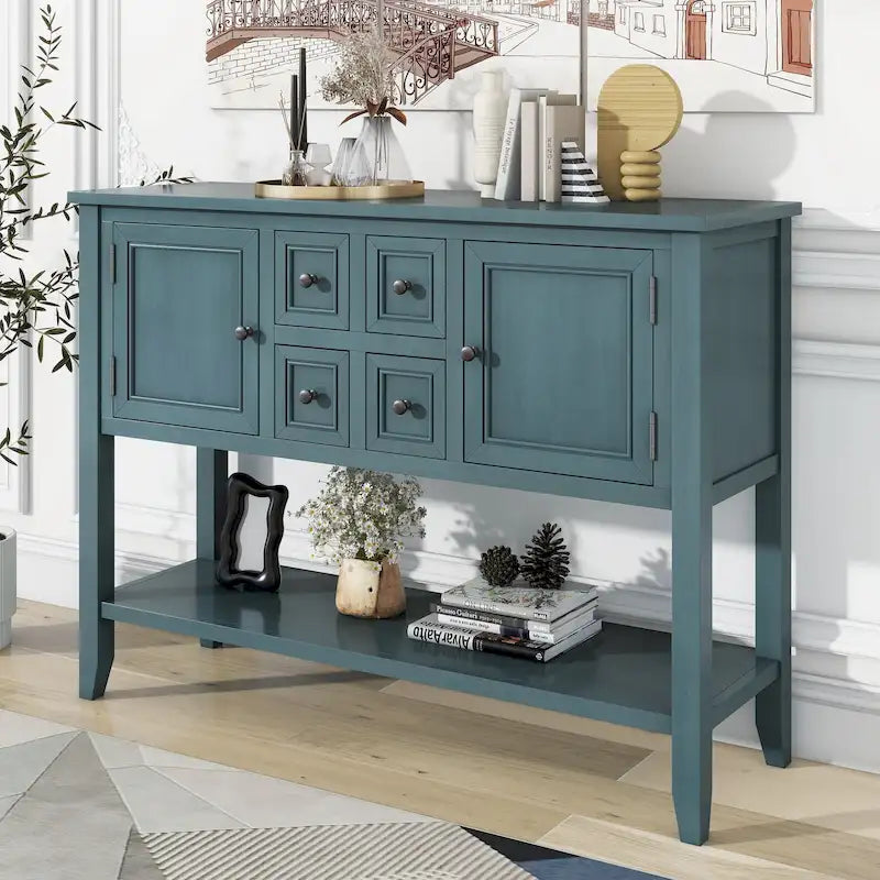 Vintage Buffet Sideboard Console Table with Bottom Shelf