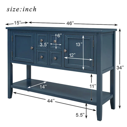 Vintage Buffet Sideboard Console Table with Bottom Shelf