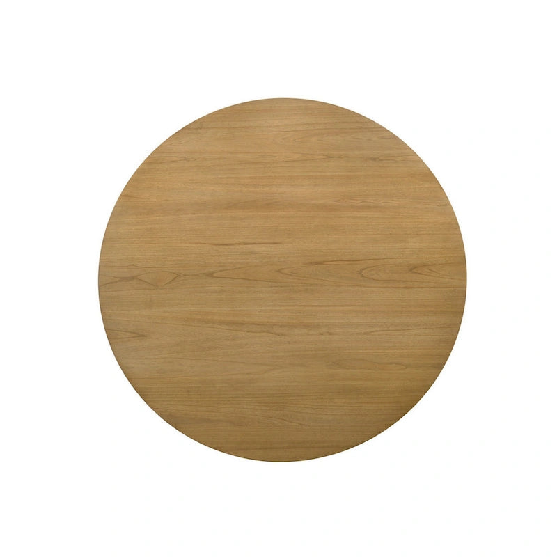 Yuvi 47 Inch Dining Table, Round Tabletop, Pedestal Base, Brown Finish