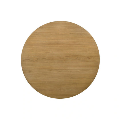 Yuvi 47 Inch Dining Table, Round Tabletop, Pedestal Base, Brown Finish