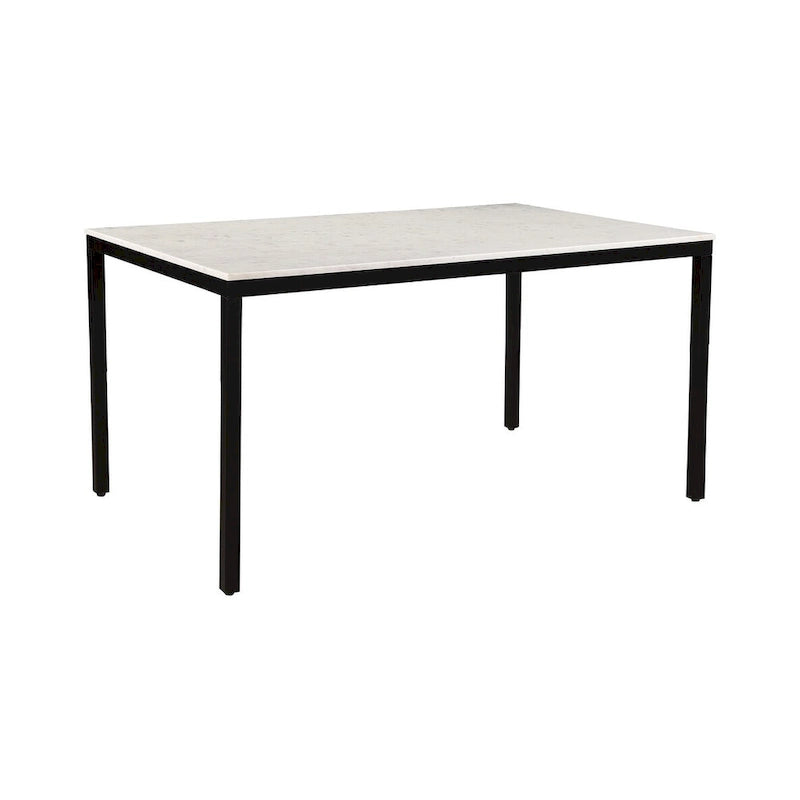 Pariso Modern White Marble-Top Table - 60 W x 30 H x 36 D