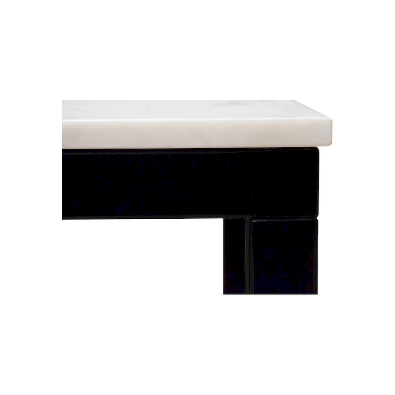 Pariso Modern White Marble-Top Table - 60 W x 30 H x 36 D