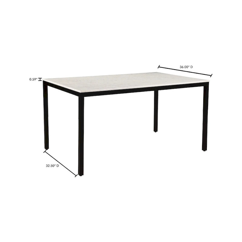 Pariso Modern White Marble-Top Table - 60 W x 30 H x 36 D
