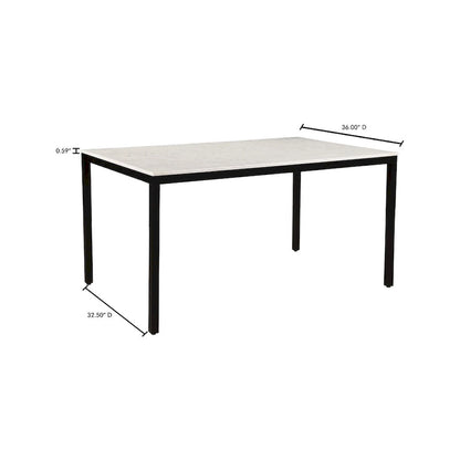 Pariso Modern White Marble-Top Table - 60 W x 30 H x 36 D