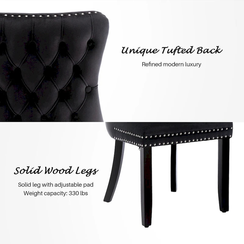 KATA Velvet Upholstered Wingback Dining Chairs Set of 4