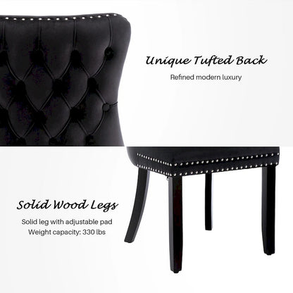 KATA Velvet Upholstered Wingback Dining Chairs Set of 4