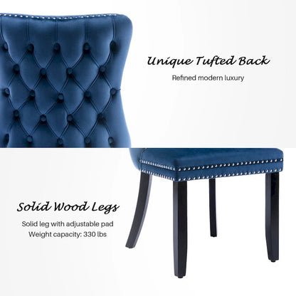KATA Velvet Upholstered Wingback Dining Chairs Set of 4