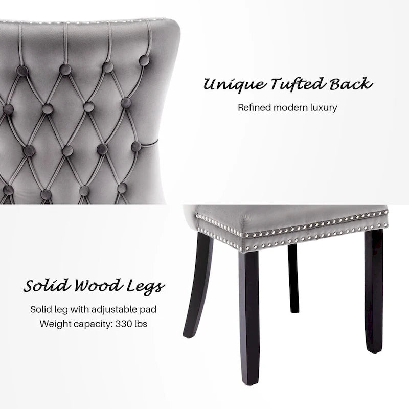 KATA Velvet Upholstered Wingback Dining Chairs Set of 4