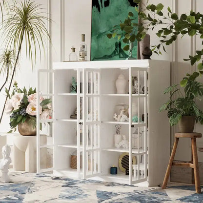 Sophisticated Storage Ensemble: Buffet Sideboard Bookshelf Cabinet